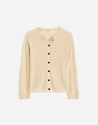 Linen-Blend Crewneck Cardigan | Madewell