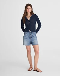 Linen-Blend Crewneck Cardigan | Madewell