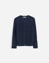 Linen-Blend Crewneck Cardigan | Madewell