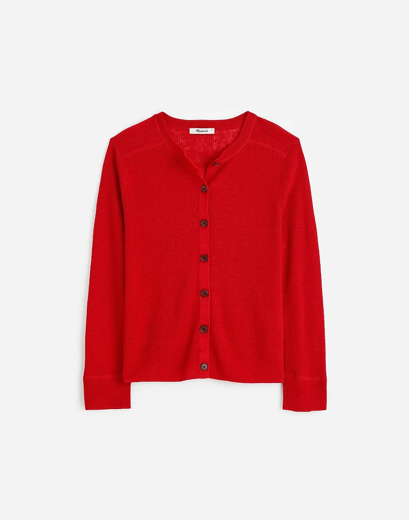 Linen-Blend Crewneck Cardigan | Madewell
