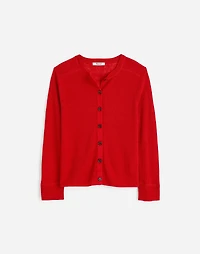 Linen-Blend Crewneck Cardigan | Madewell
