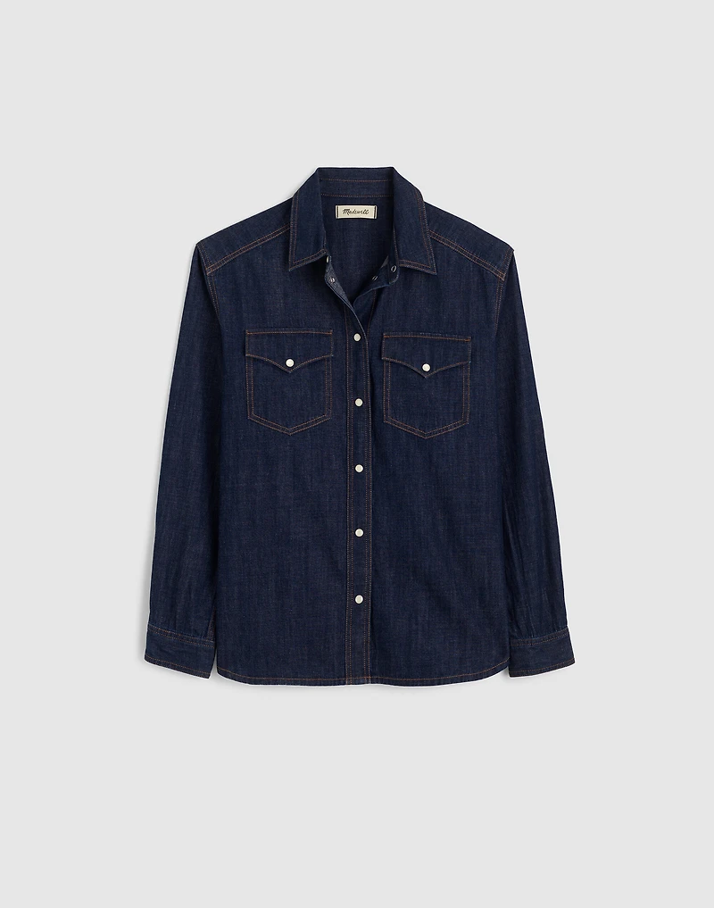 Denim Oversized Western Shirt | Madewell