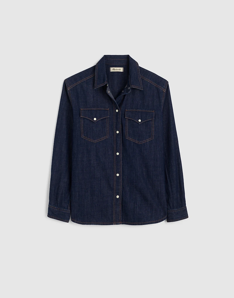 Denim Oversized Western Shirt | Madewell
