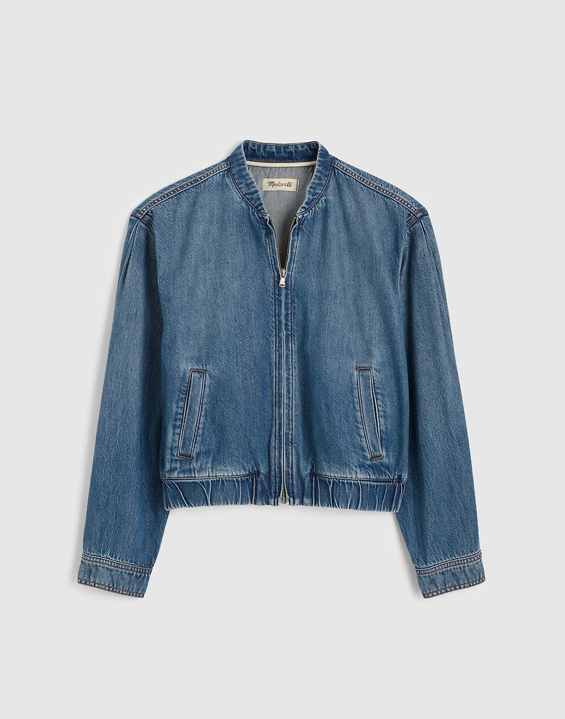 Zip-Up Bomber Jacket Airy Denim | Madewell