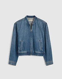 Zip-Up Bomber Jacket Airy Denim | Madewell
