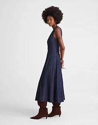 Denim V-Neck Circle Midi Dress | Madewell