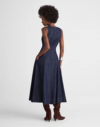 Denim V-Neck Circle Midi Dress | Madewell