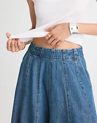 Flared Denim Midi Skirt: Airy Edition | Madewell