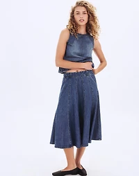 Flared Denim Midi Skirt: Airy Edition | Madewell