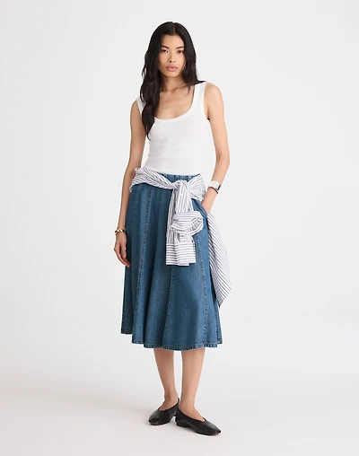 Flared Denim Midi Skirt: Airy Edition | Madewell