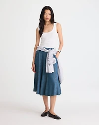 Flared Denim Midi Skirt: Airy Edition | Madewell