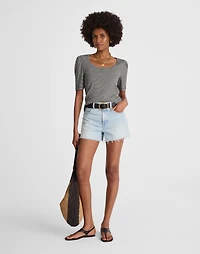 Puff-Sleeve Scoopneck Tee