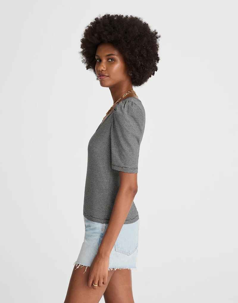 Puff-Sleeve Scoopneck Tee