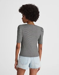 Puff-Sleeve Scoopneck Tee