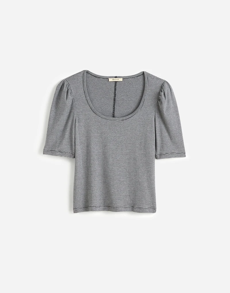 Puff-Sleeve Scoopneck Tee