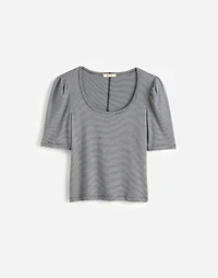 Puff-Sleeve Scoopneck Tee