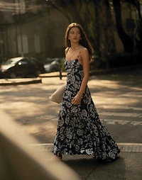 Textured Maxi Slip Dress Floral | Madewell