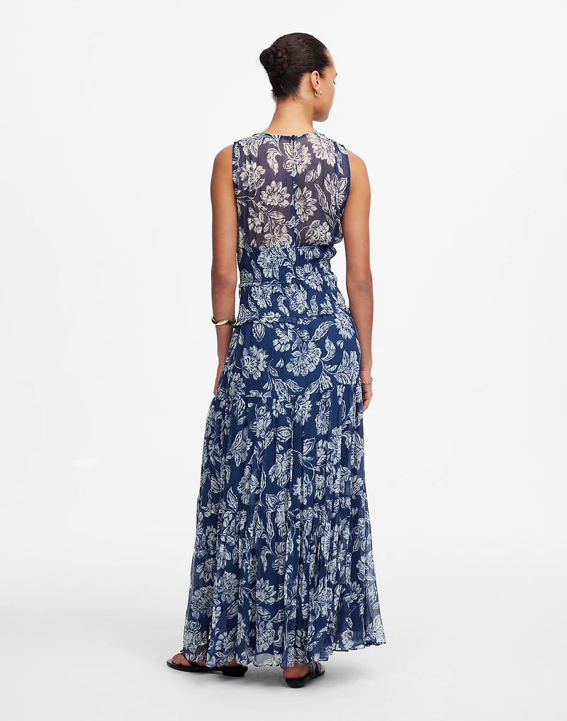 Sheer V-Neck Maxi Dress Floral | Madewell