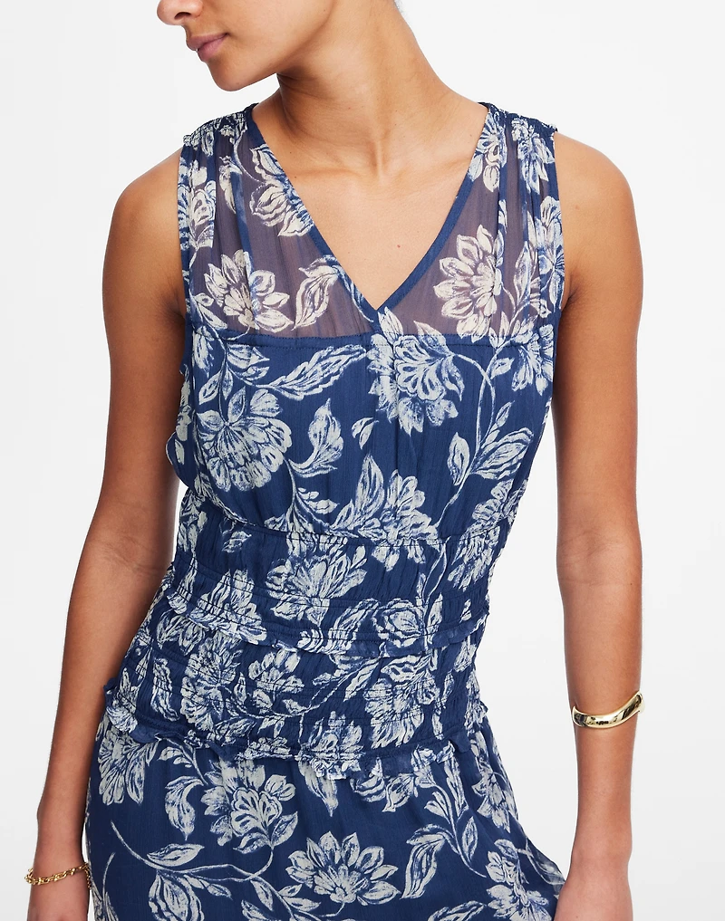 Sheer V-Neck Maxi Dress Floral | Madewell