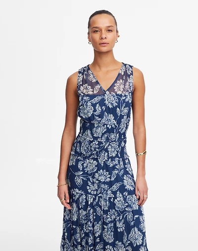 Sheer V-Neck Maxi Dress Floral | Madewell