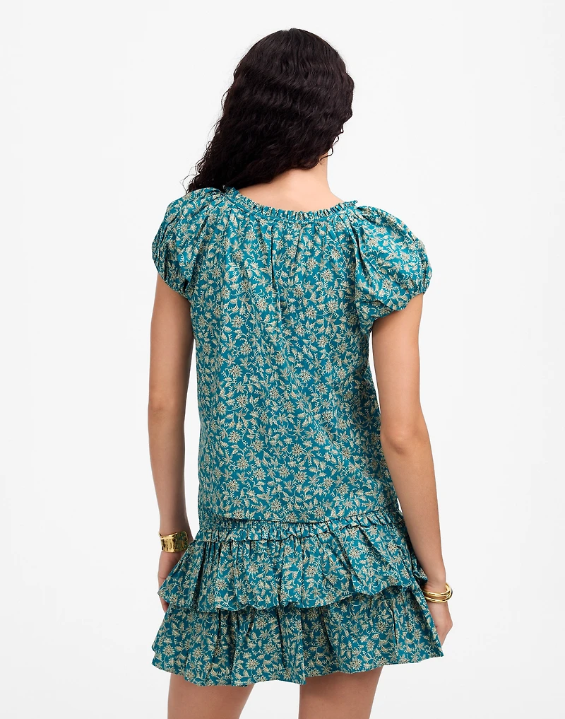 Scoopneck Puff-Sleeve Top Floral | Madewell