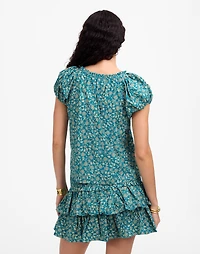 Scoopneck Puff-Sleeve Top Floral | Madewell