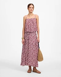 Shirred Squareneck Tank Floral | Madewell