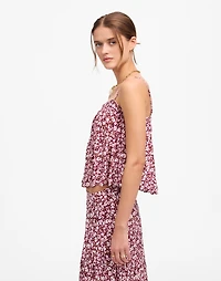 Shirred Squareneck Tank Floral | Madewell