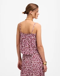 Shirred Squareneck Tank Floral | Madewell