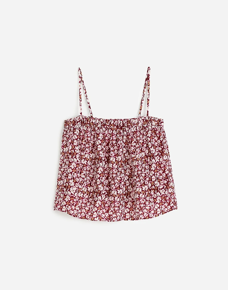 Shirred Squareneck Tank Floral | Madewell