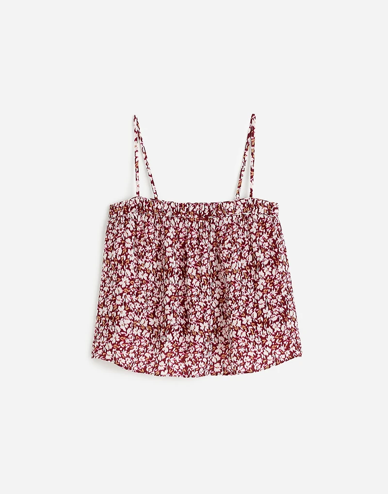 Shirred Squareneck Tank Floral | Madewell