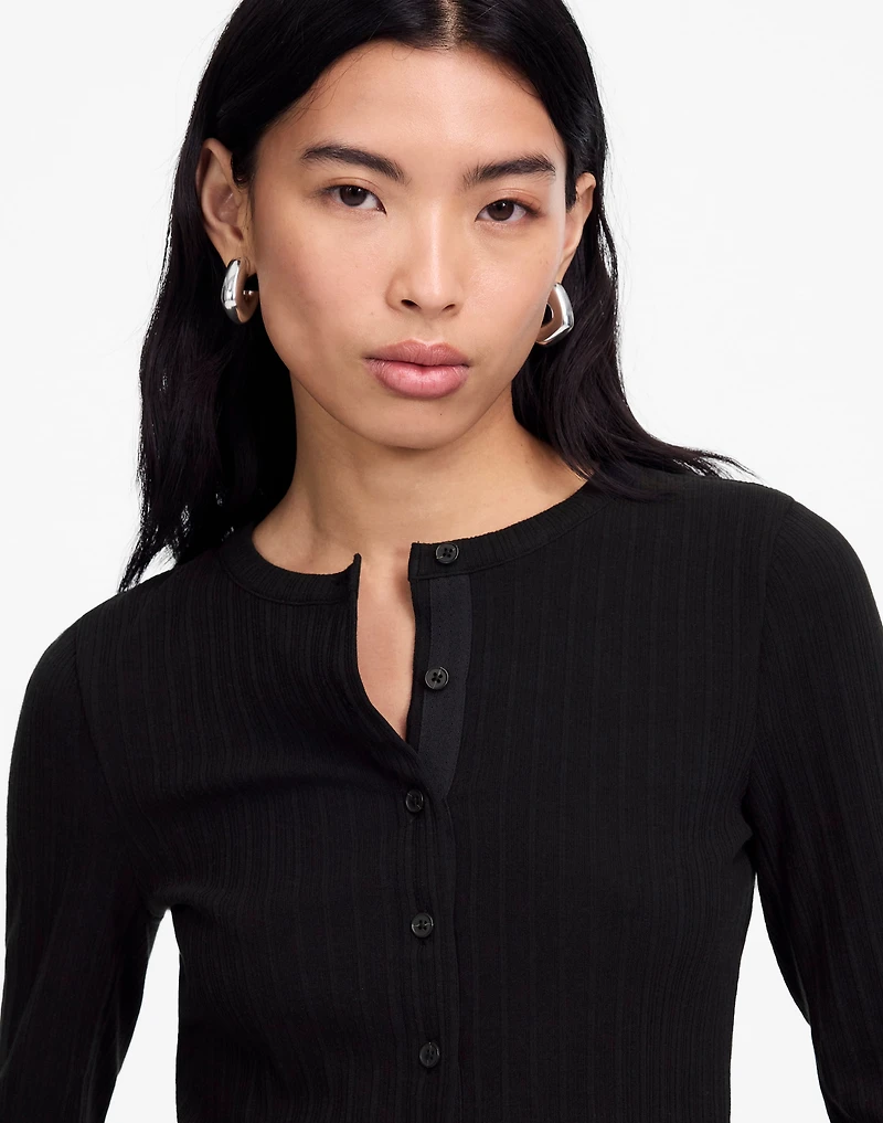 Flared-Sleeve Cardigan