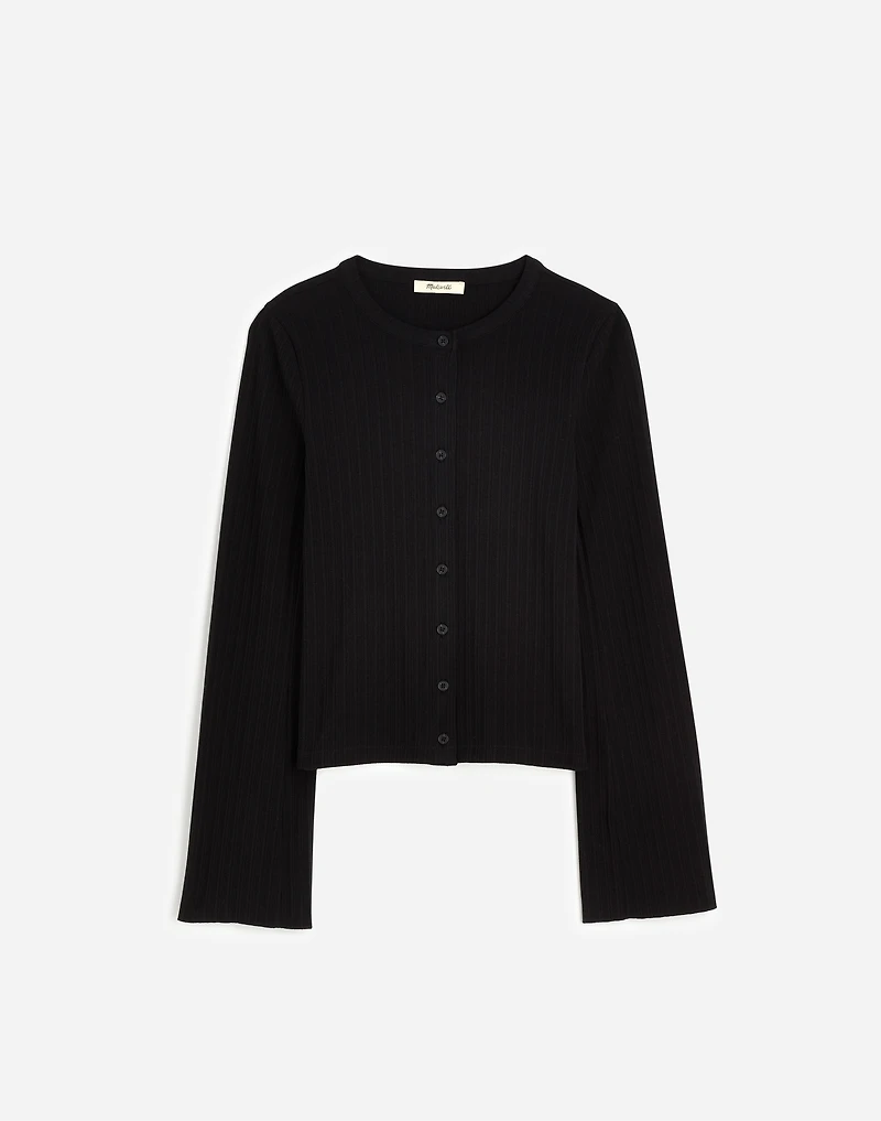 Flared-Sleeve Cardigan