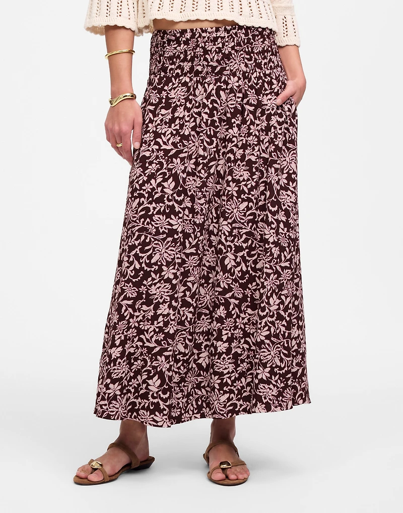 Smocked-Waist Midi Skirt | Madewell