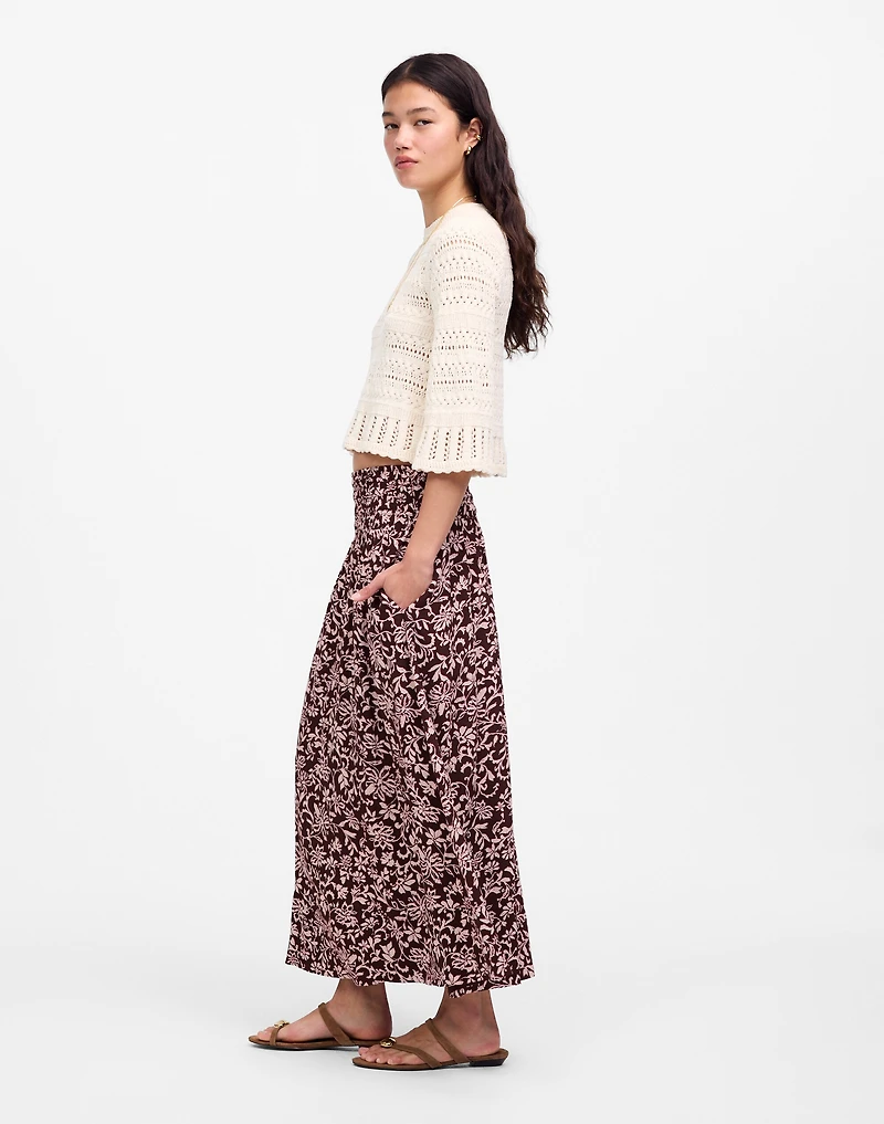 Smocked-Waist Midi Skirt | Madewell