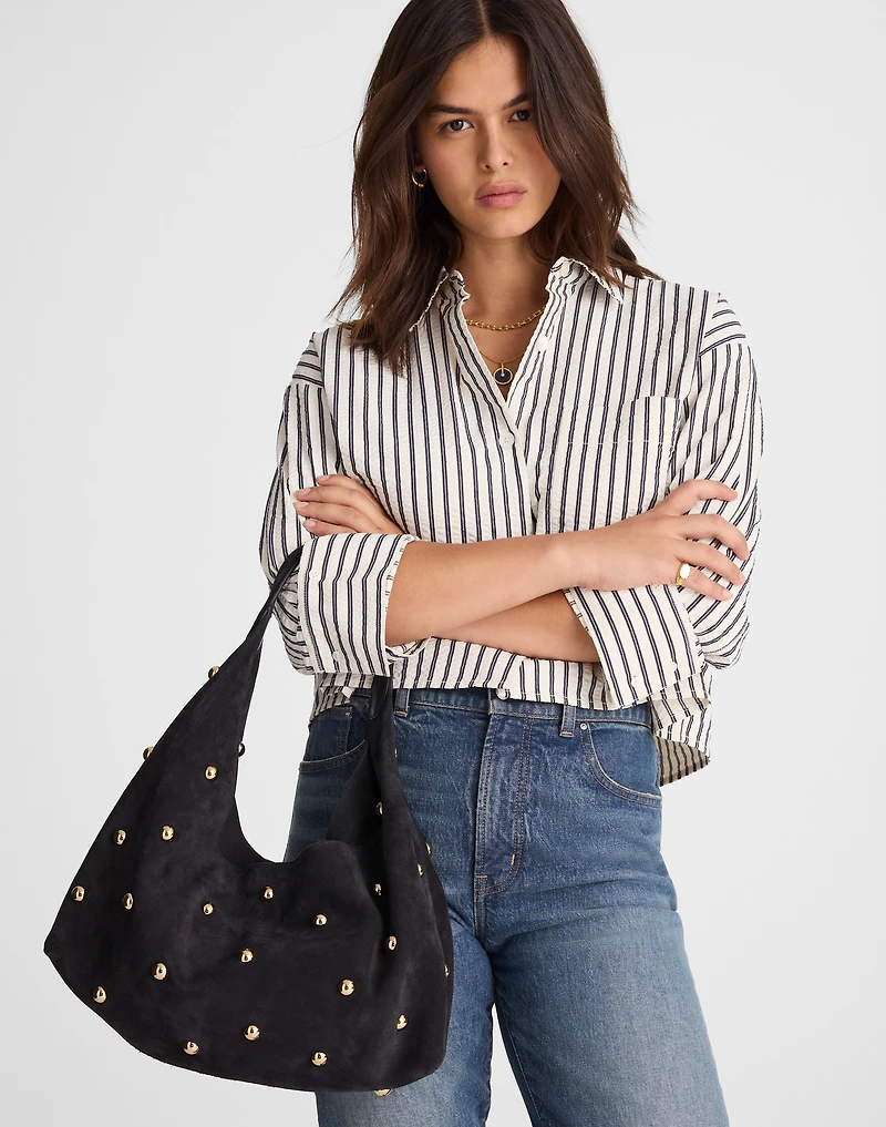 The Mylie Shoulder Bag in Studded Suede | Madewell