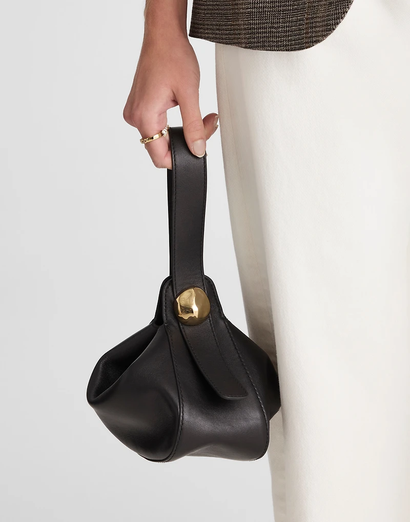The Sculpted Metal Wristlet Bag