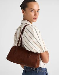 The Top-Zip Shoulder Bag Suede | Madewell