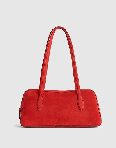 The Top-Zip Shoulder Bag Suede | Madewell