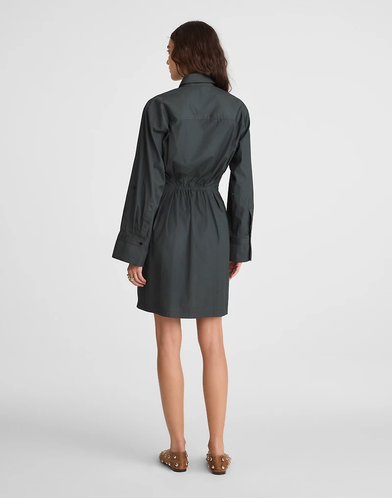 Poplin Tucked Mini Shirtdress | Madewell