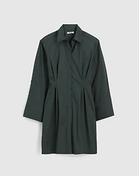 Poplin Tucked Mini Shirtdress | Madewell