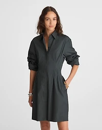 Poplin Tucked Mini Shirtdress | Madewell