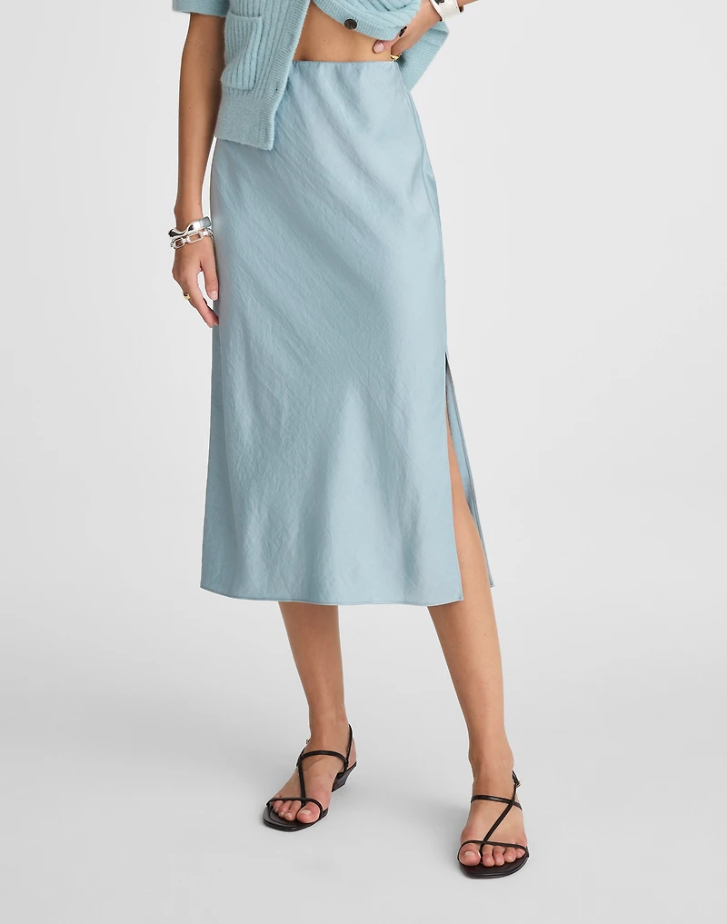 Satin Midi Slip Skirt | Madewell