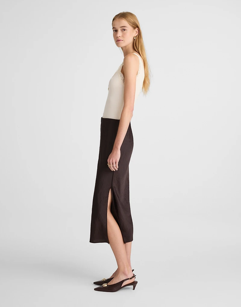 Satin Midi Slip Skirt | Madewell