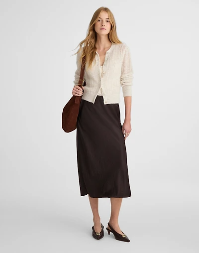 Satin Midi Slip Skirt | Madewell