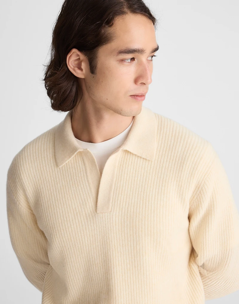 Johnny-Collar Sweater Polo in Heritage Merino Wool | Madewell
