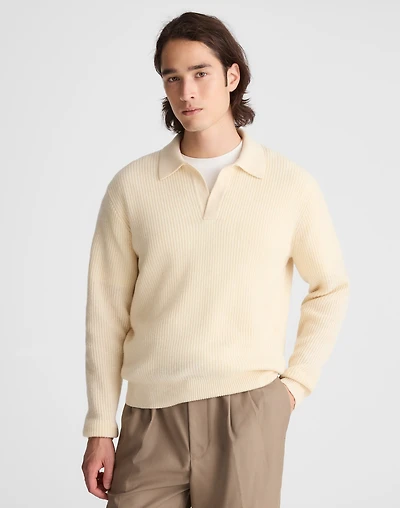Johnny-Collar Sweater Polo Heritage Merino Wool | Madewell
