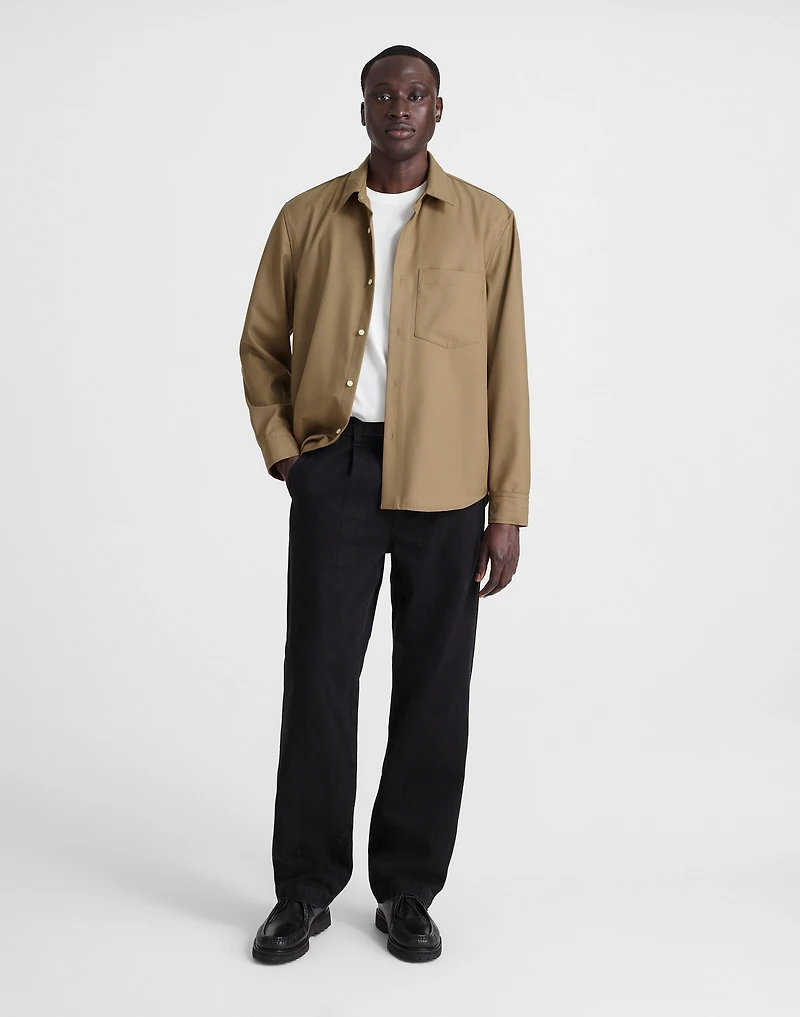 Twill Button-Up Shirt in Wool Blend | Madewell