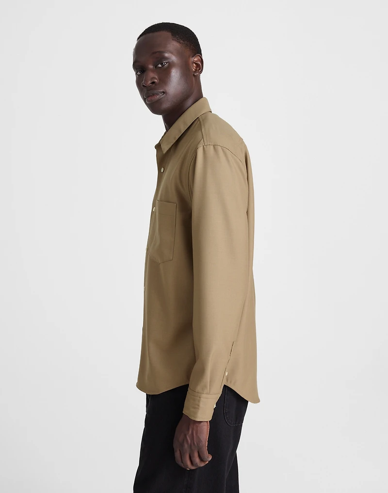 Twill Button-Up Shirt Wool Blend | Madewell