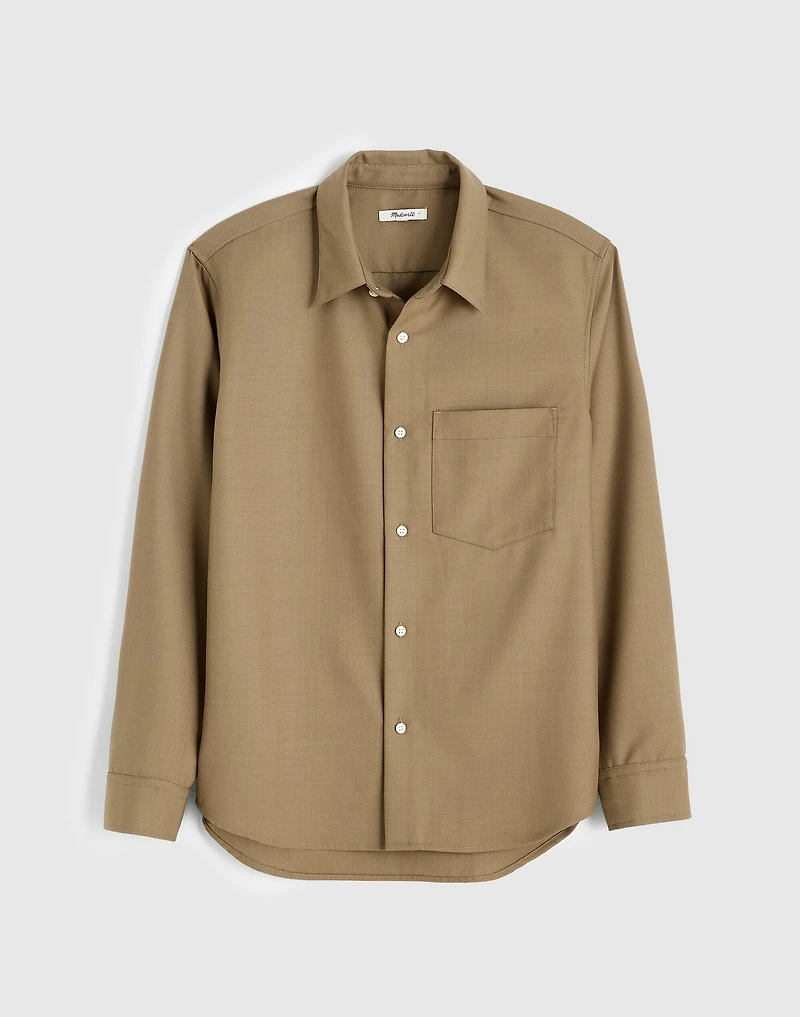 Twill Button-Up Shirt Wool Blend | Madewell
